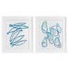 Stupell Industries Minimal Fish & Oysters 2 Piece White Framed