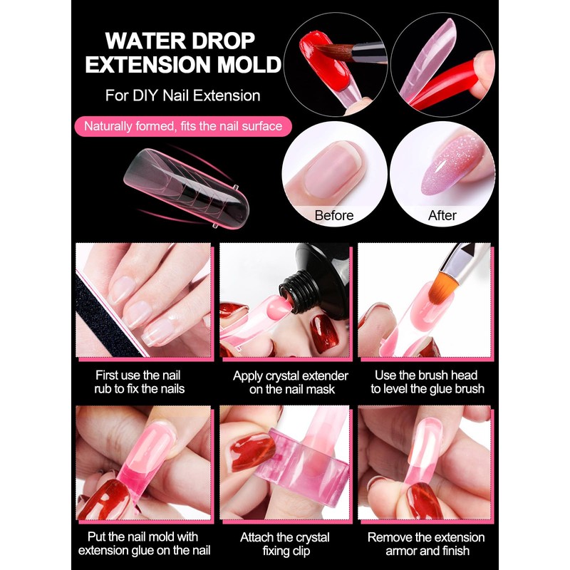 EBANKU 120 PCS Pink Matte Round Curved Dual Nail Forms