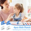 TEXIJUSO 4pcs Hole Punch, Mini Single Hole Puncher, 6mm 1/4inch