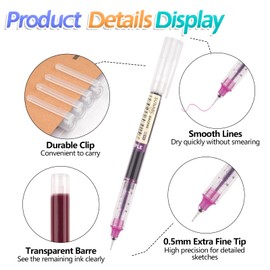 Hopton 12 Pcs Gel Pens, Gel Pens for Writing, Quick-Drying Ink Pen, Smooth Ink Pens for Writing, Coloured Gel Pens for Writing, School, Office Supplies