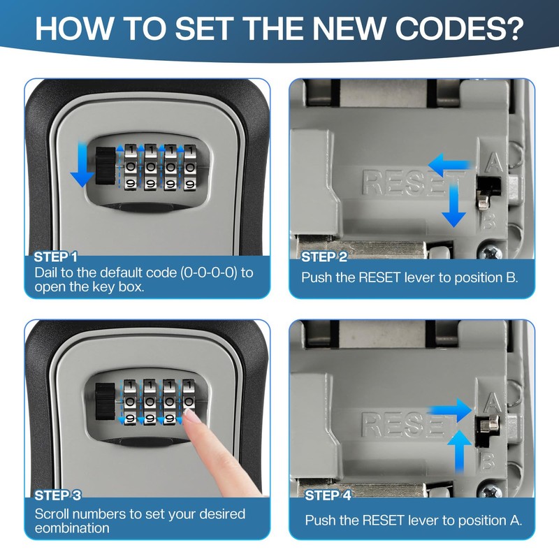 NBYT Portable Combination Lock keybox,for House Keys Key Hiders to