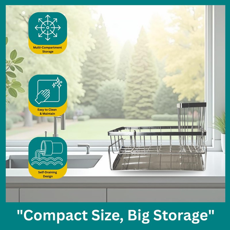 Big Kitchen Sponge Holder for Kitchen Sink, Self-Draining Sink Caddy