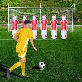 ZHUYNXIR 1 PC Inflatable Soccer Dummy, Soccer Training Equipment, Inflatable Dummy Goalkeepr Air Mannequin Free Kick Wall Goalkeeper Defender Training for Children Adults, Red Dummy 63 Inch.