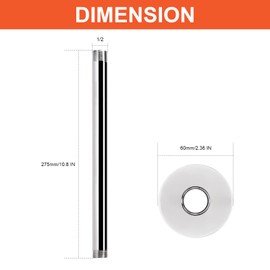 HarJue Ceiling Mounted Shower Arm, Rain Shower Head Extension Arm with Flange and Teflon Tape Stainless Steel Ceiling Mount Shower Extender for Fixed Shower Head (10 Inch, Chrome)