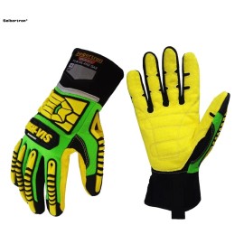 Seibertron HIGH-VIS SDXC5 Mechanics Cut5 Impact Cut Puncture Resistant Gloves Oil and Gas/Oilfield Safety Gloves CE EN388Size: M, Color: Yellow