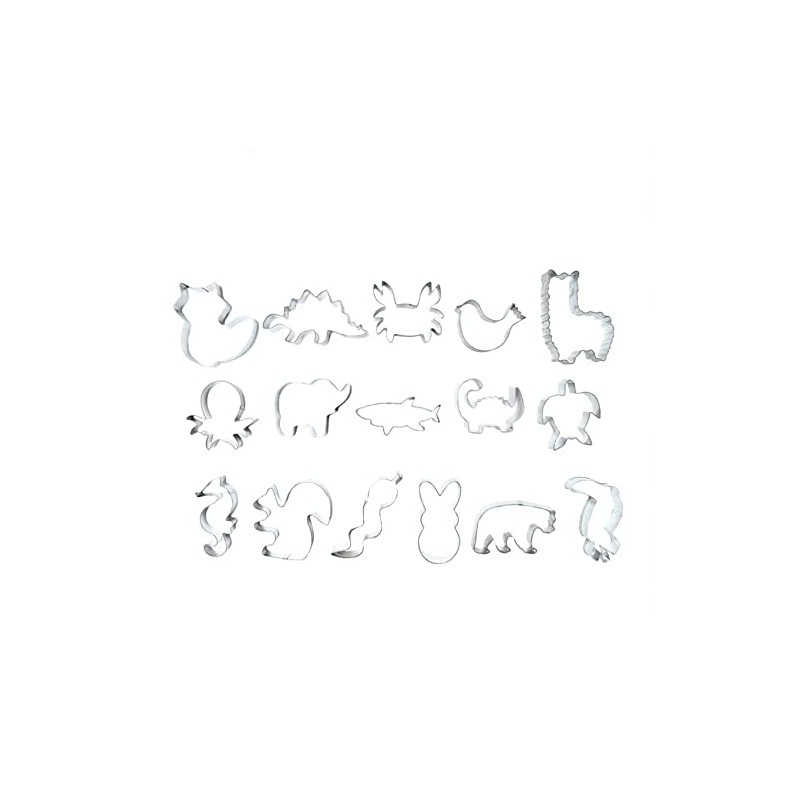 ScrapCooking - 2028 Set of 16 Animals Cookie Cutters -