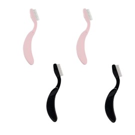 4 Packs Folding Eyelash Comb, Stainless Steel Teeth Eyebrow Comb Lash and Brow Makeup Brush