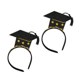 FRCOLOR 2pcs Graduation Hat Hair Hoops Chic Party Headband Hair Accessories for Graduation Celebrations Stylish and Comfortable Headwear for Memorable Moments