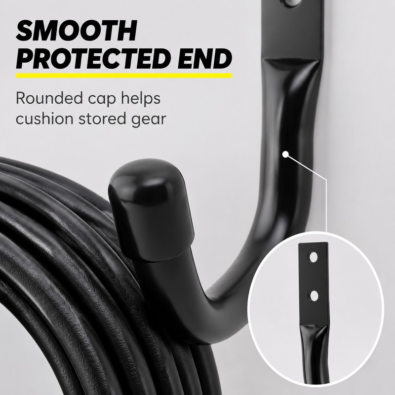Heavy-Duty Metal Garage Storage J Hooks with Mounting Hardware, 2–12
