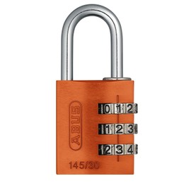 Padlock combination aluminum 30mm orange