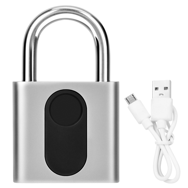 Smart Fingerprint Padlock Keyless Door Lock Waterproof Rechargeable Home Safety