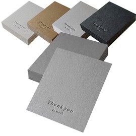 BAY LETTERPRESS Thank You Card and Accessory Mount, 30 Sheets, Letterpress Printing, 2.8 x 2.3 inches (71 x 59 mm), Gray