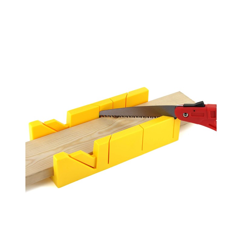 QWORK 12-Inch High Impact Plastic Miter Box with Versatile Cutting