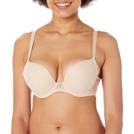 Freya Womens Tailored Underwire Molded Plunge T-Shirt Bra, Natural Beige, 34F US