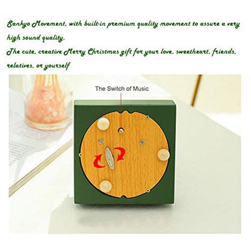 Wooden Train Music Box for Girls Boys Real Details Clear