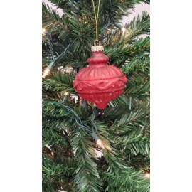 Wizardi Red Round Christmas Glass Ornament F07M7-20-LH76-
