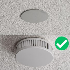 Rauchmelder Magnethalter, 1 Pack, Ø 70 mm Durchmesser, zum Kleben oder Schrauben, Magnethalterung Warnmelder an Decke, Wand, Halter für Feuermelder und Rauchwarnmelder, Rauchmelder Klebepad Halterung