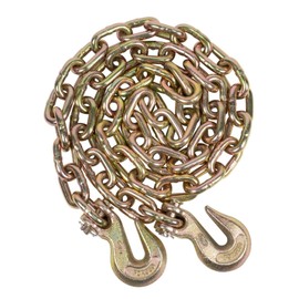 Mytee Products 3/8 Inch x 6 FT Grade 70 Binder Chain with Clevis Grab Hooks - G70 Transport Tow Chain - 6,600 Lbs Working Load Limit