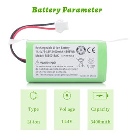 LBTPH 3400mah Vacuum Battery for Eufy RoboVac 11 11S MAX Plus 12 15S 15C MAX 15T for Ecovacs Deebot N79 N79S for Coredy R300 R500 for Shark RV750 RV720 for Tesvor X500 Pro for Onson J10CE