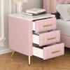 Merax Nightstand with 3 Storage Drawers, Upholstered Wood Bedside End