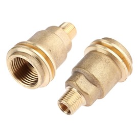 Mtsooning 2 Pcs QCC1 Nut Propane Gas Fitting Adapter with 1/4" Male Pipe Thread, Solid Brass Quick Connectors Replacement for Grill Regulator Outdoor Cooking Heating Camping Connect Fittings