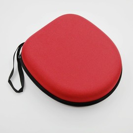 Over Ear Headphones Case, Hard Shell Storage Case Earphones Protective Case Travel Bag Protective Carry Bag 21 cm x 18.5 cm x 6 cm (Red)