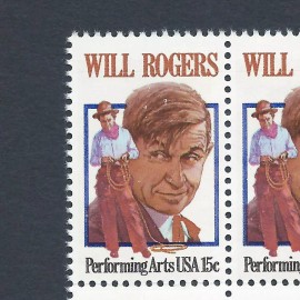 Will Rogers, American Humorist and Movie Star Mint Set of 4 Stamps 45 Years Old!