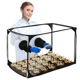 Still Air Box, Mushroom Grow Kit, Portable Compact Still Air Box Mycology for Mushroom Lovers, Mushroom Fruiting Chamber for Mycology Supplies/Home Scientists (35.5x23.5x23.5 inch) - Black