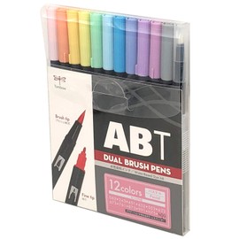 Tombow Dual Brush Pen ABT Twin Type Graphic Marker, Assorted