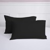 Lanest Housing Pillow Cases Queen, 2 Pack Black Microfiber Pillow