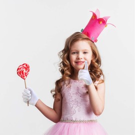 4 Pairs White Kids Costume Gloves Dress Cotton Gloves Short Formal Gloves for Boys and Girls