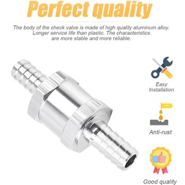 DAVRPES 10mm 3/8" Fuel Check Valve One Way Inline Non Return Diesel Gasoline Silver(10mm OD)