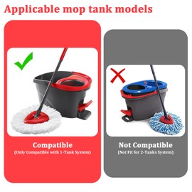 4 PCS Spin Mop Replacement Heads with Glove, Base, Handle Combo Set Compatible with O-Ceda EasyWring 1 Tank System Microfiber Mop Refills,Powerful Cleaning of Kitchen and Bathroom Wood Floors (White)