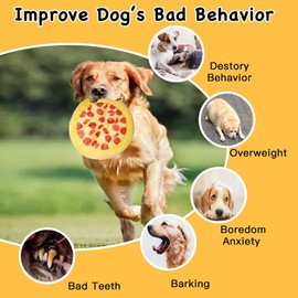 XIANG YXWO Soft Pizza Dog Toy, 6 Safe Squeakers for Puppy Toy, Interactive Dog Chew Toy, Soothing Chew Toy for Indoor Small/Medium Dogs (Pizza)
