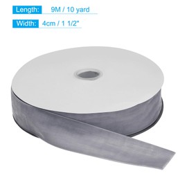 MECCANIXITY Velvet Ribbon 1 1/2 Inch x 10 Yard Single Face Spool Silky Velvet Fabric for Bouquets DIY Crafts Gift Wrapping Wedding Party Grey