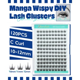 Obeyalash Manga Lashes Cluster Natural Eyelash Clusters Mix 10-12mm C Curl 120Pcs Wispy Eyelash Clusters Anime Spiky Cluster Lash Extensions Individual Lashes Soft Comfortable Thin Band (Manga Look)