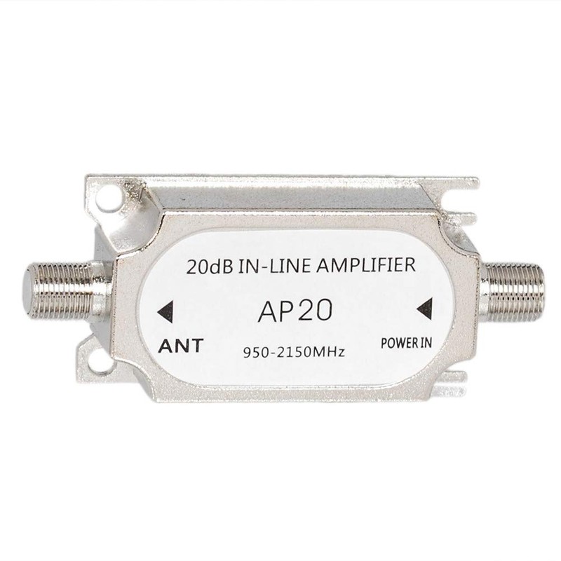 SaferCCTV Satellite 20Db Gain Inline Amplifier 950-2150MHZ Satellite Signal Booster