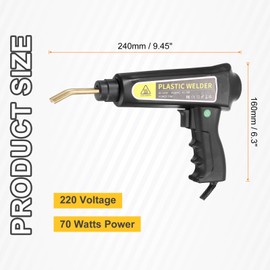 sourcing map Plastic Welder Kit 70W Soldering Gun with 400pcs 4 Type Hot Staplers & Pliers Plastic Welding Machine Kit for Car Bumper Repair Most Plastic Repair, Black