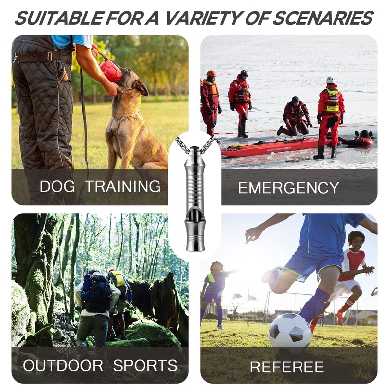 TISUR Titanium Emergency Whistle,EDC Safety Whistles Necklace Loud up to
