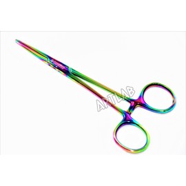 5.5" KELLY FORCEPS TITANIUM RAINBOW COLOR PREMIUM GRADE FORCEPS VETERINARY (CYNAMED)