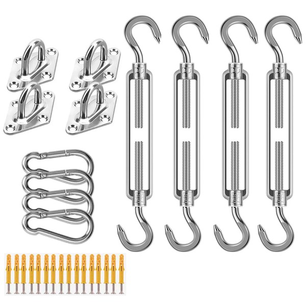 44 Pack Shade Sail Hardware Kit, 6 inch for Triangle