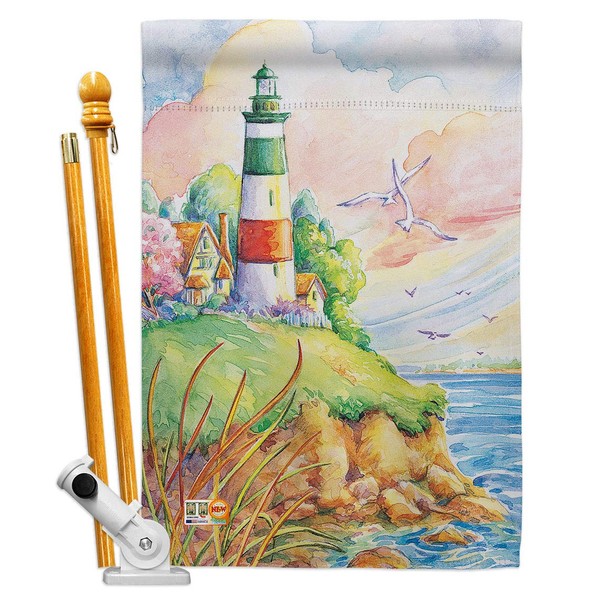 Cliff Lighthouse House Flag Set Coastal Nautical Anchor Sailor Sea