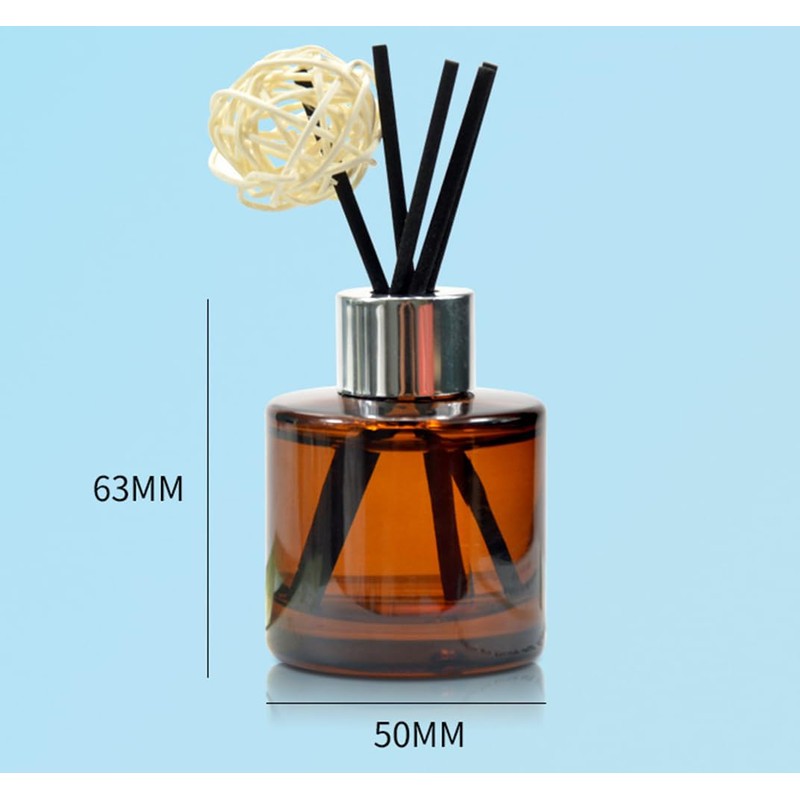 Yaphetss 2Pcs 50ml 1.7oz Diffuser Bottles Empty Glass Diffuser Jar