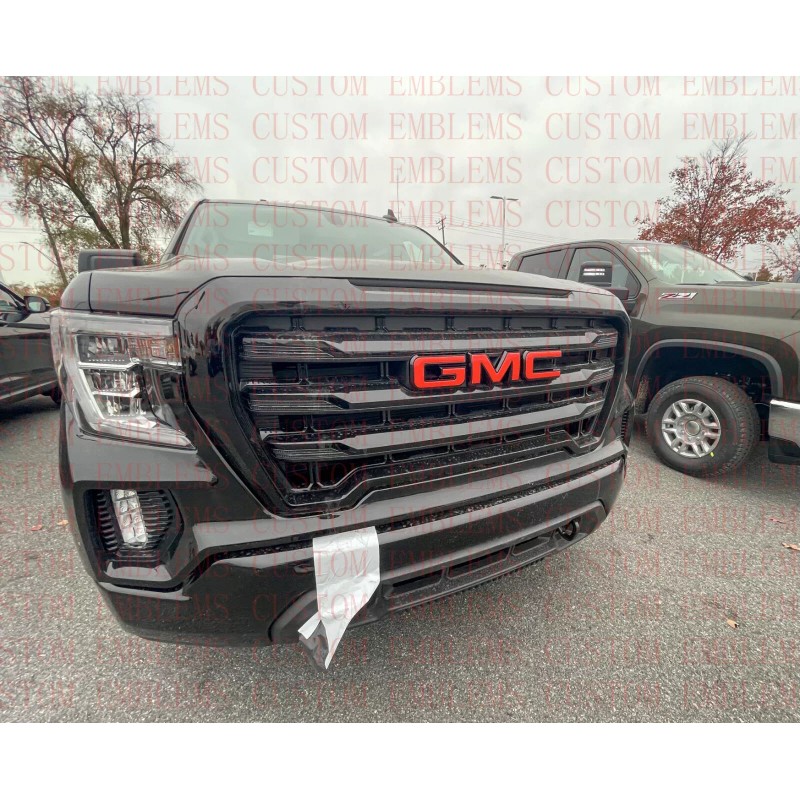 Auto Front Rear GMC Black Red Emblem Overlay 2019-2022 GMC