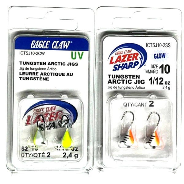 Eagle Claw Tungsten Arctic Jig 1/12oz Size 10 Chart White