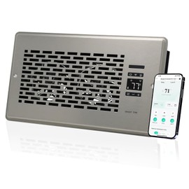 SANYCASA Register Booster Fan for 6" x 10" Register Holes, Quiet Vent Fan Booster with Intelligent Thermostat, Improves Heating Cooling, App Control, 10-Speeds, Manhattan Smart Register Vent, SN