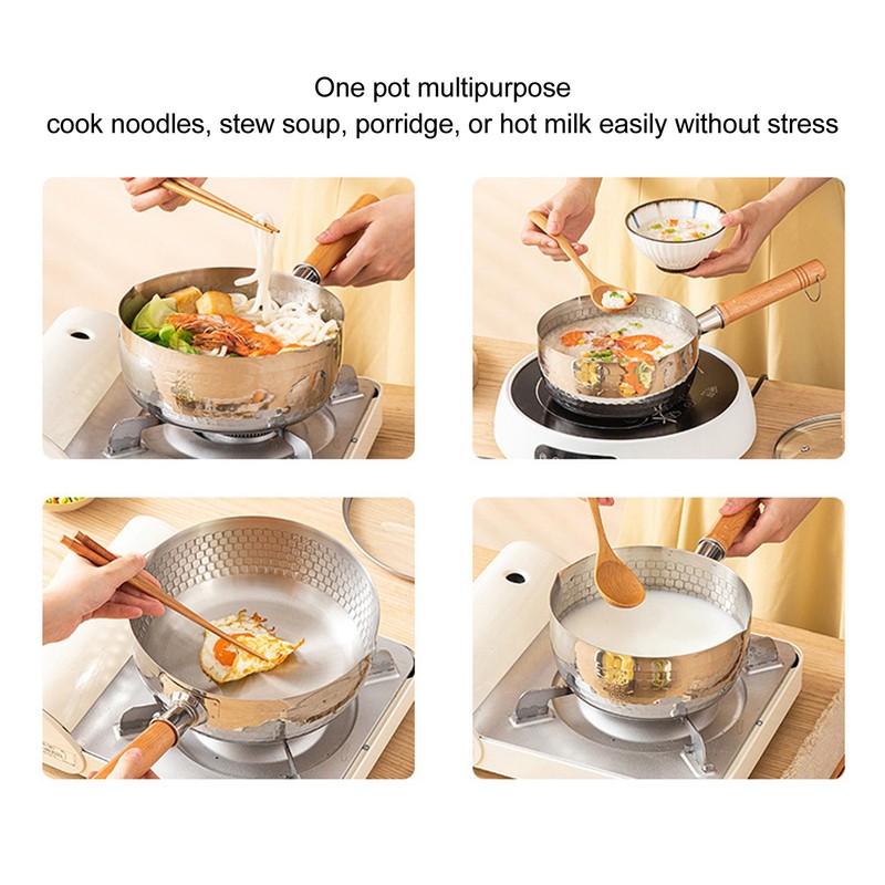 Stainless Steel Instant Noodle Pot Professional Efficient Even Heating Prevents