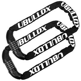 UBULLOX Bike Chain Lock 3FT Bike Lock 5-Digit Combination Bike Lock Anti-Theft Bicycle Lock Resettable Bike Lock Chain for Bicycle, Motorcycle and More, 2Pack