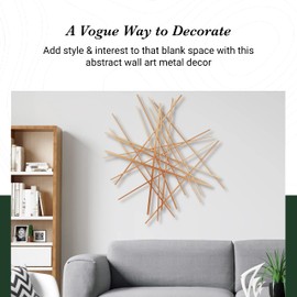 Cheung's Avalon Abstract Metal Wall Art - Handcrafted Modern 35" Black Sculpture for Living Room