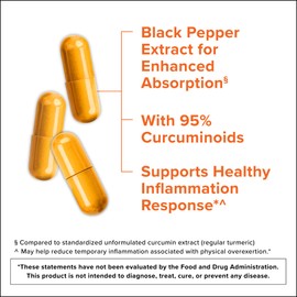 Qunol Turmeric Curcumin with Black Pepper & Ginger, 2400mg Turmeric Extract with 95% Curcuminoids, Extra Strength Supplement, Enhanced Absorption, Joint Support Supplement, 105 Count
